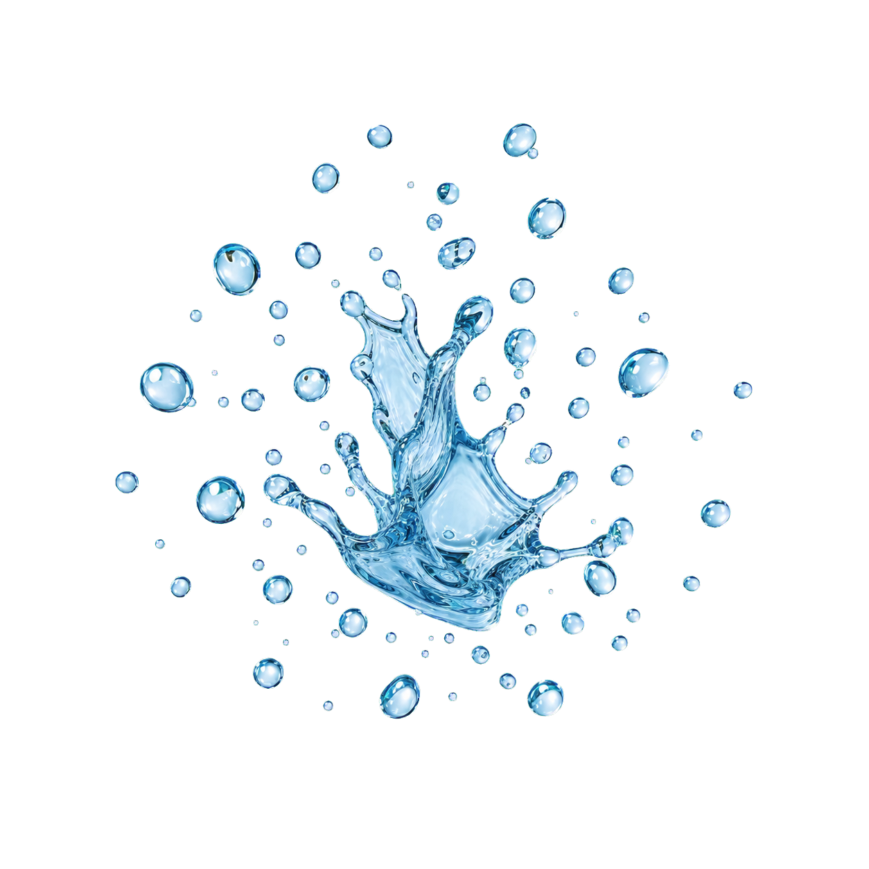 Water droplets representing smooth, hydrated coat