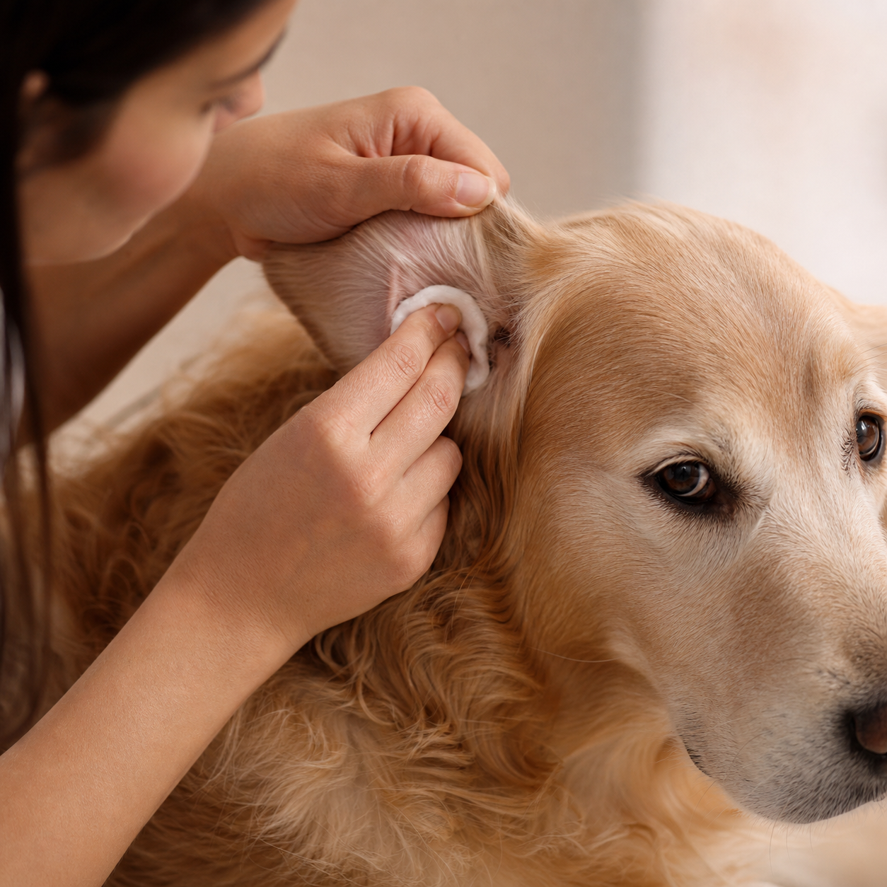 Gentle ear care for a calm pet